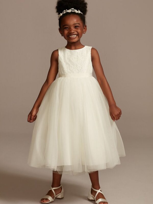 Lace and Mesh Tank Flower Girl Dress OP222