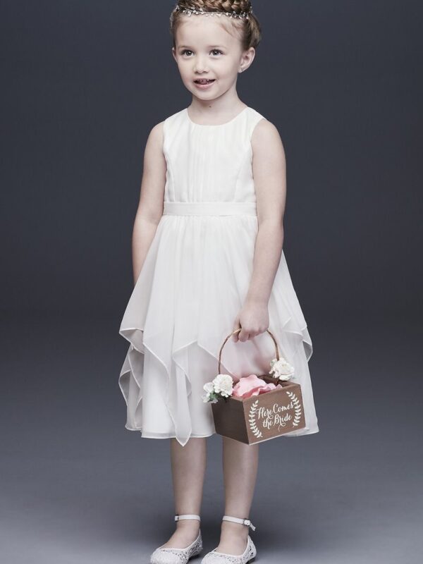 Chiffon Flower Girl Dress with Large Bow Sash OP253