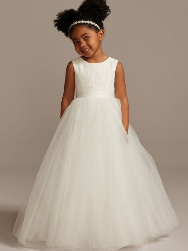 Ball Gown Flower Girl Dress with Heart Cutout RK1368