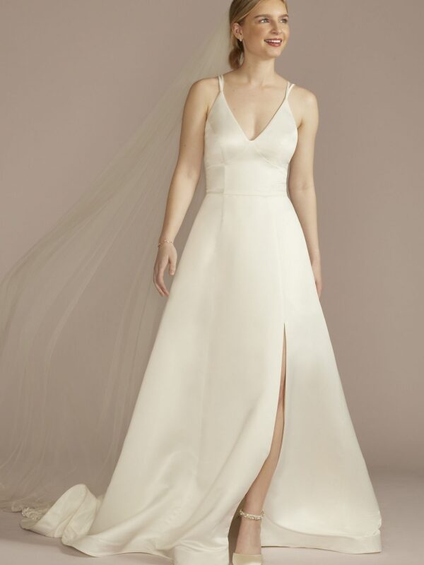 Recycled Satin Double Strap A-Line Wedding Dress RWG4077