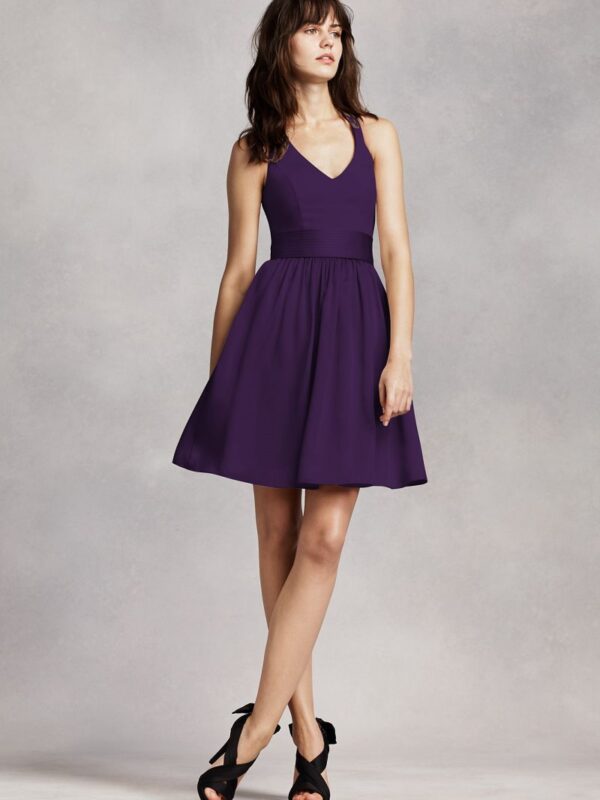 Short Halter Bridesmaid Dress VW360261