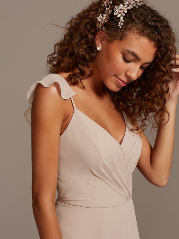 Ruffle Spaghetti Strap Chiffon Bridesmaid Dress W11885