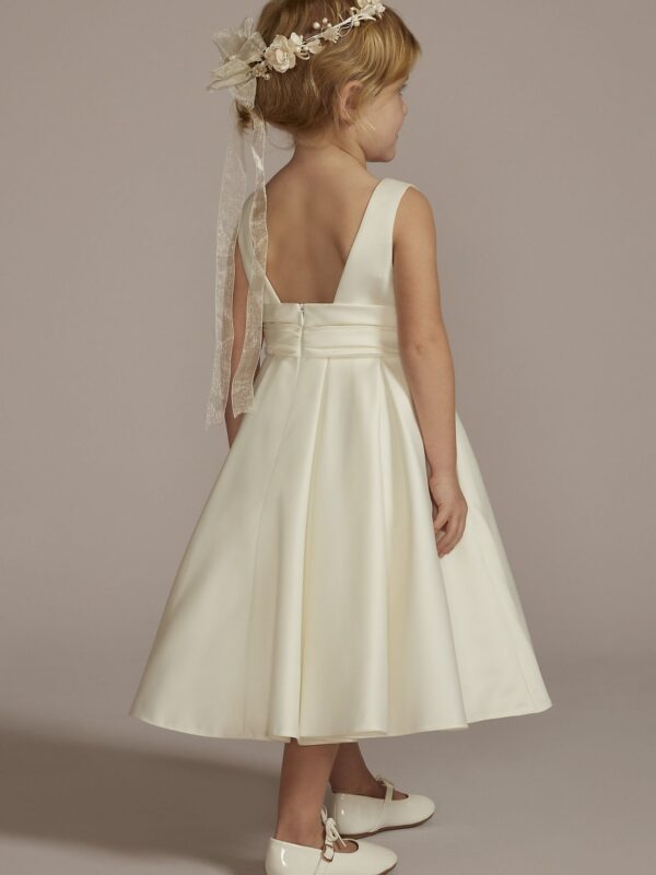 Satin Tea-Length Ball Gown Flower Girl Dress WG1448