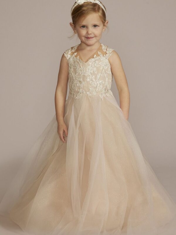 Embellished Glitter Tulle Flower Girl Dress WG1452