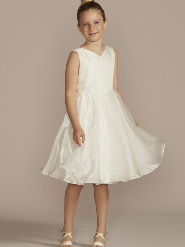 Sleeveless V-Neck Organza A-Line Flower Girl Dress WG1472