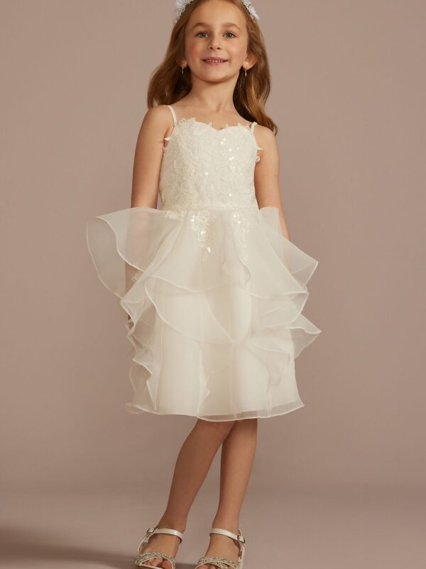 Spaghetti Strap Ruffle Skirt Flower Girl Dress WG1478