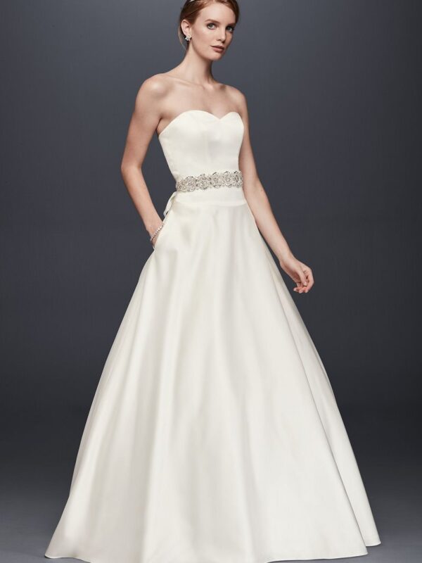 Satin Sweetheart Ball Gown with Button Back Collection WG3828