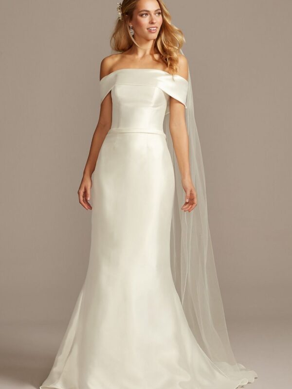 Off-the-Shoulder Mikado Trumpet Wedding Dress Collection WG3880