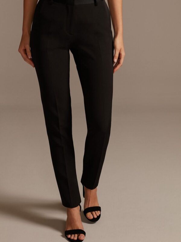 Satin Waistband Fitted Suit Pants WG4001