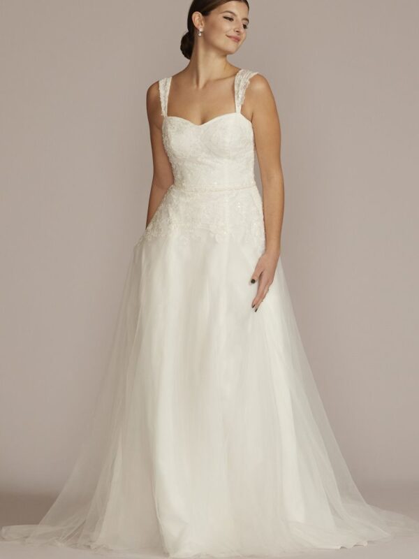 Lace Tank Sleeve A-Line Wedding Gown WG4048